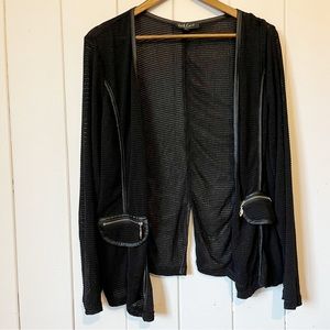 Black Open-Front Cardigan